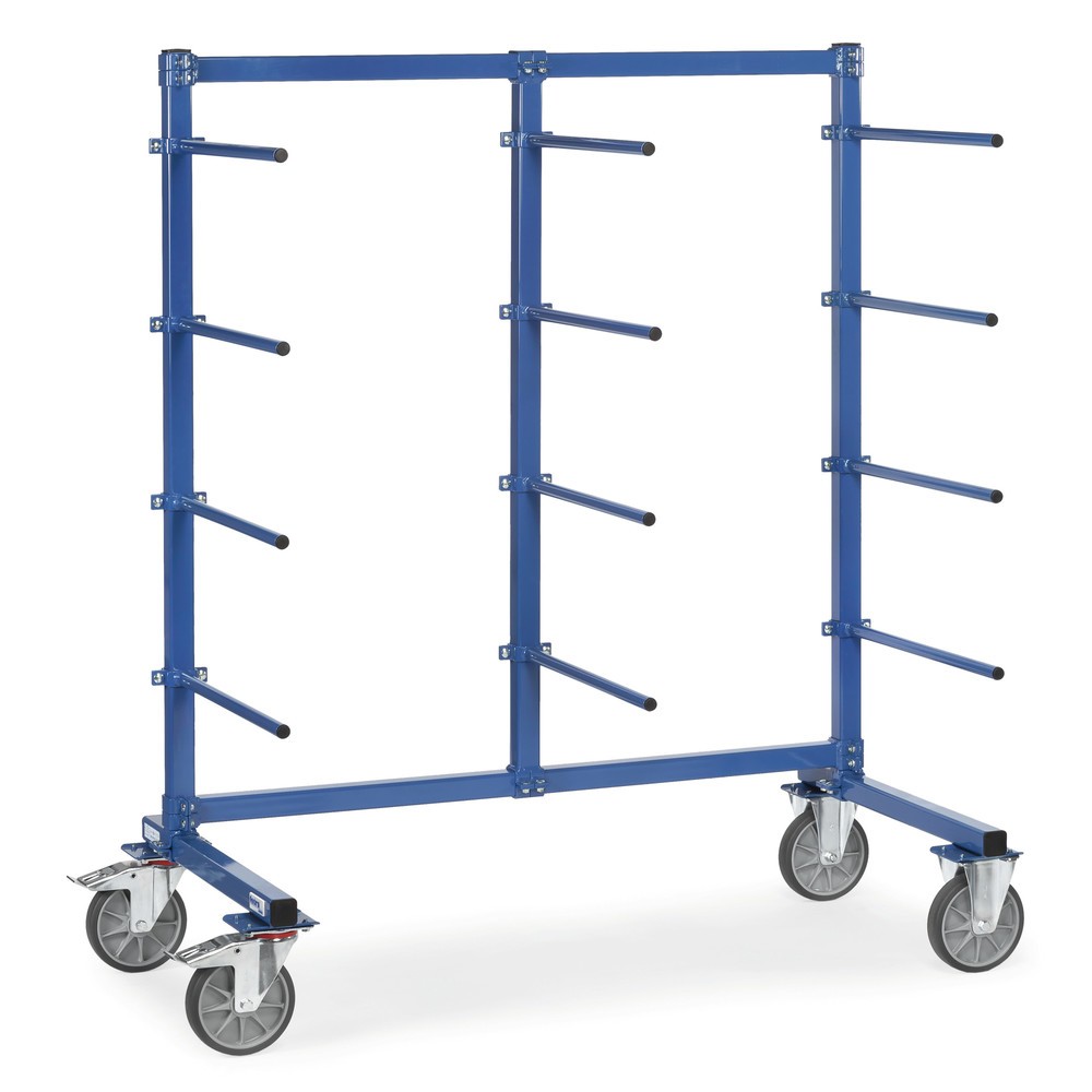 fetra® Chariot cantilever, à un côté, 12 barres de portée, HxlxP 1 807 x 1 800 x 800 mm