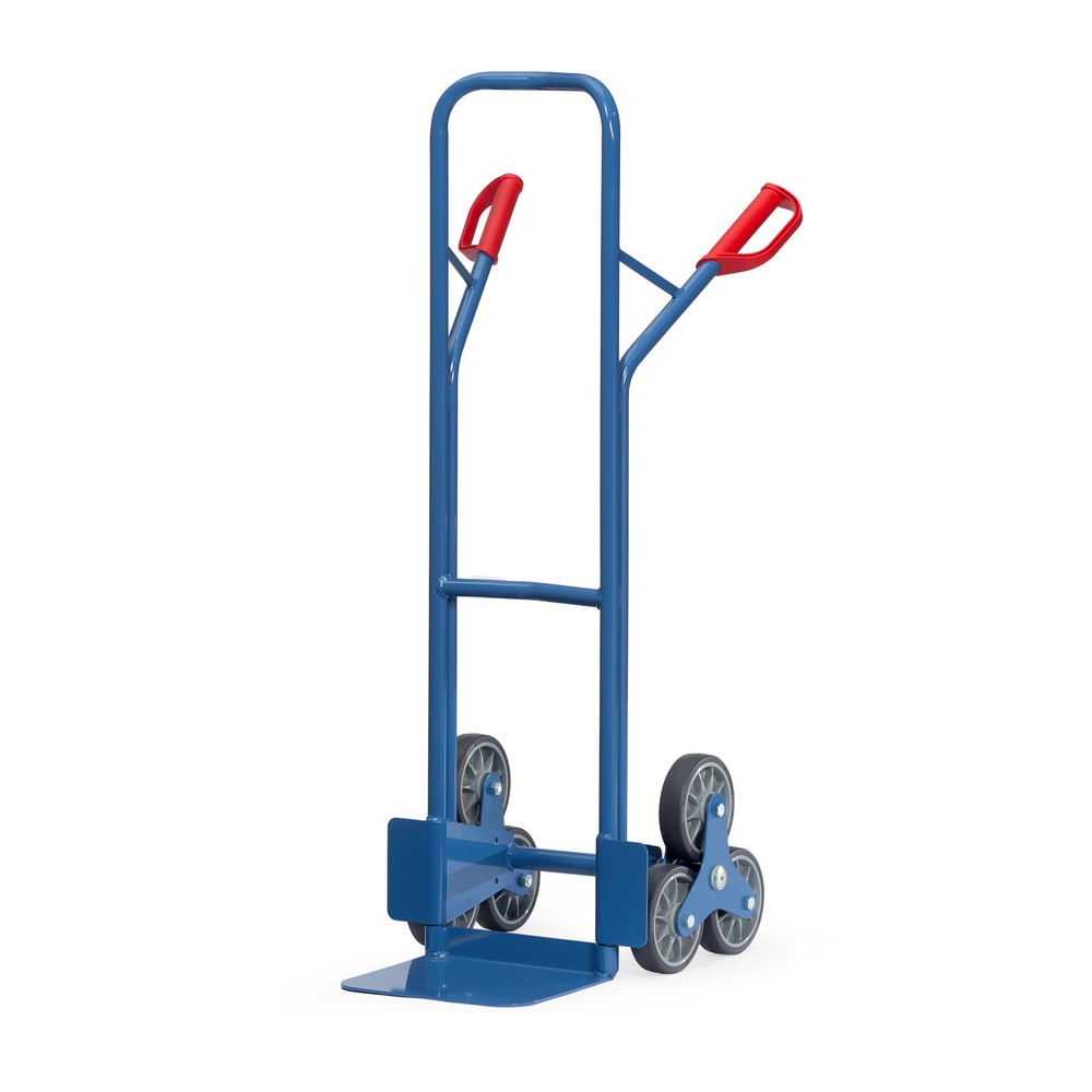 fetra® Diable pour escaliers, roue en étoile à 3 bras, capacité de charge 200 kg, bavette lxP 320 x 250 mm, acier