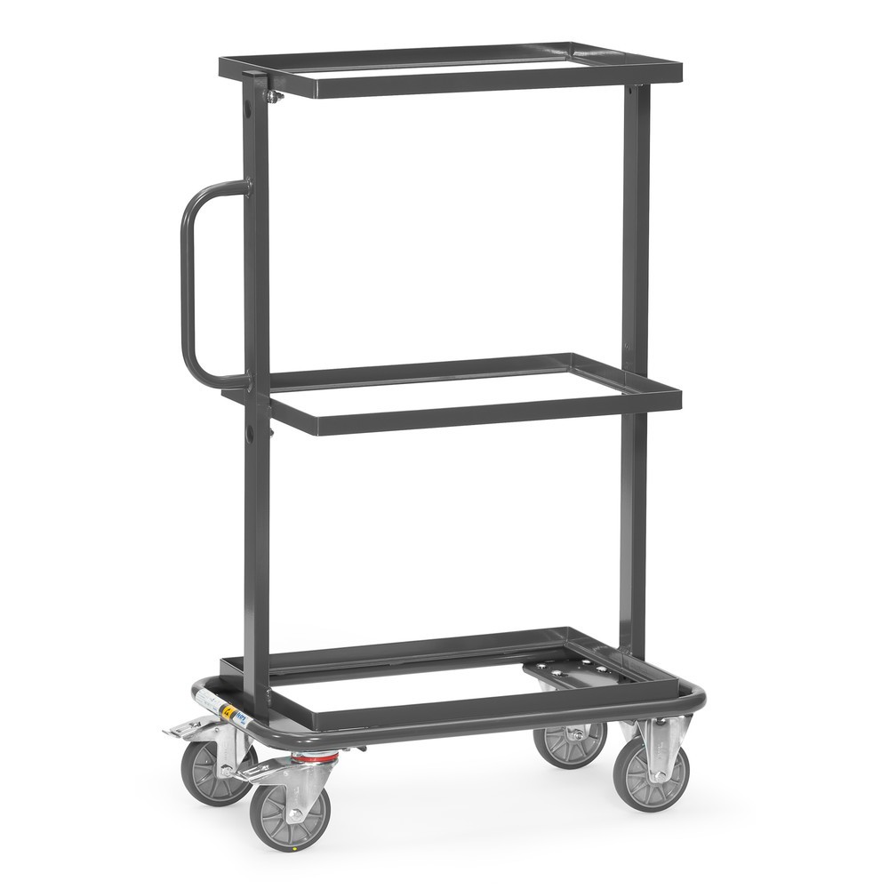 fetra® ESD-Beistellwagen, TK 200 kg, 3 Ladeflächen à 405 x 605 mm, ohne Böden