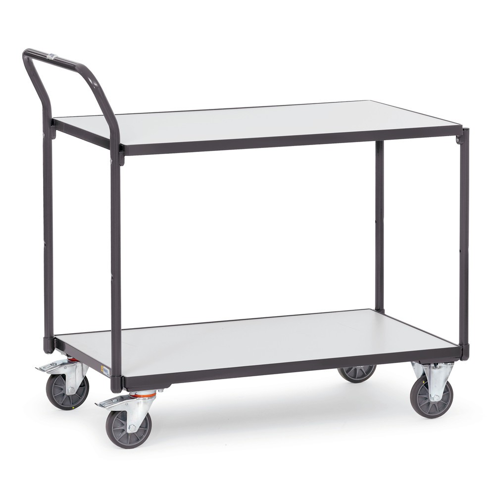 fetra® ESD-Tischwagen, TK 300 kg, 2 Ladeflächen à 500 x 850 mm