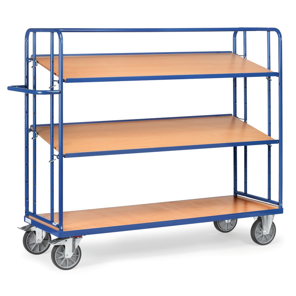 fetra® Eurokasten-Etagenwagen, TK 500 kg, 3 Etagen à 1.250 x 610 mm