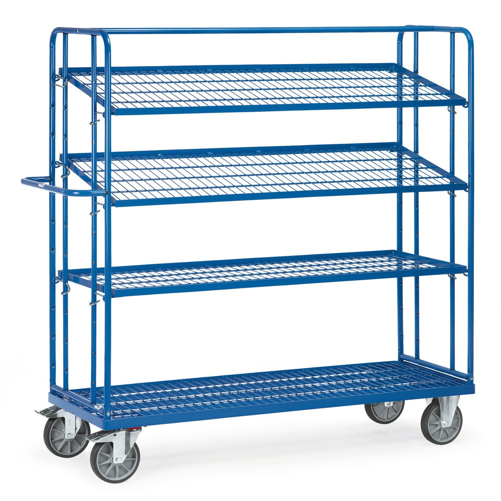 fetra® Eurokasten-Etagenwagen, TK 500 kg, mit Gitterböden à 1.250 x 610 mm