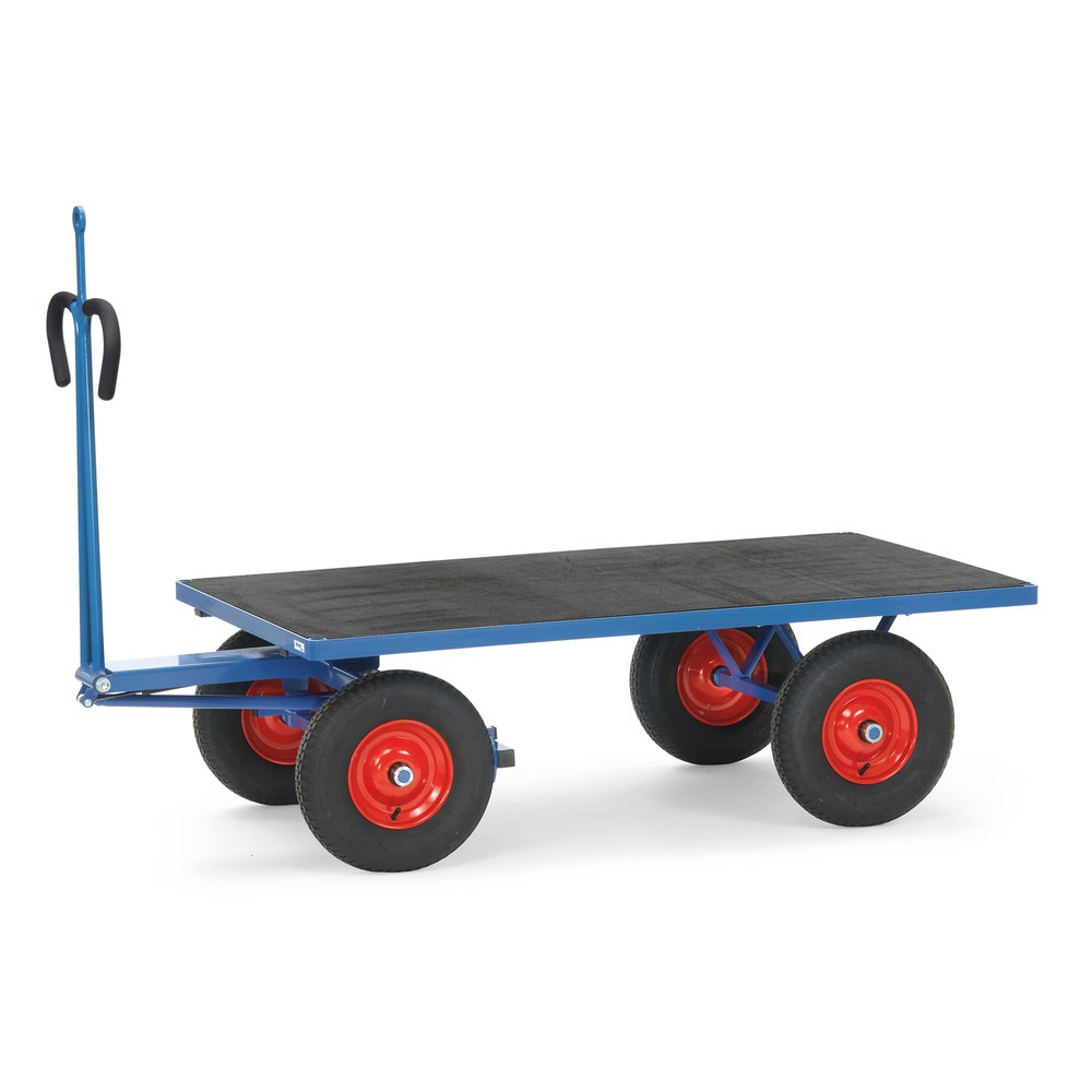 fetra® Handpritschenwagen mit Luft-Bereifung, Zugöse, HxBxL 1.200 x 900 x 1.945 mm, Tragkraft 1.000 kg