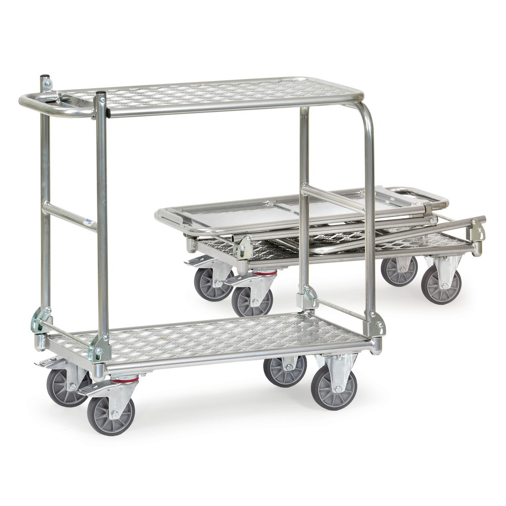 fetra® Alu-Klapp-Tischwagen, Tragkraft 200 kg, HxBxL 900 x 470 x 900 mm