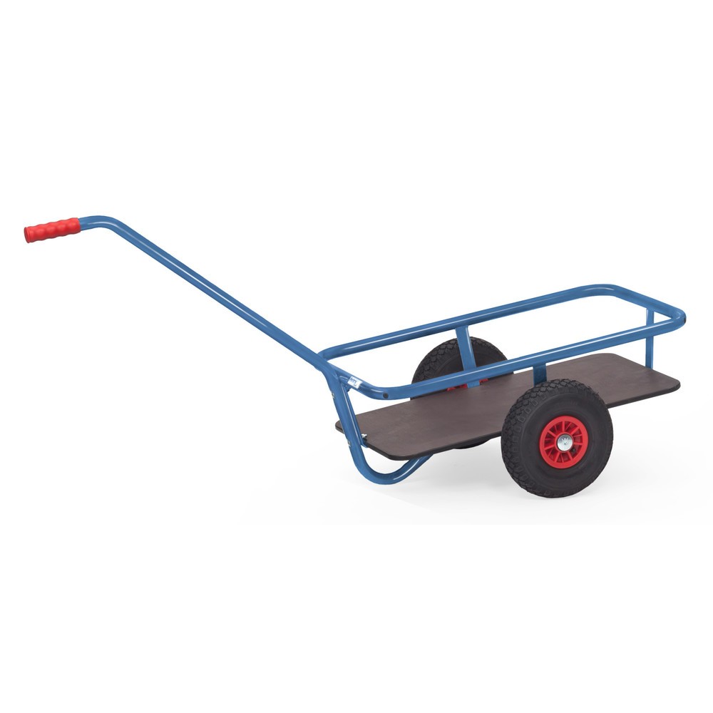 fetra® Leicht-Handwagen mit Vollgummirädern, HxBxL 777 mm x 581 mm x 1.381 mm, Tragkraft 200 kg, blau lackiert