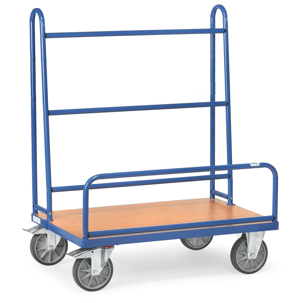 fetra® Plattenwagen, feste Rohrbügel, Ladefläche BxT 1.070 x 335 mm, Tragkraft 600 kg