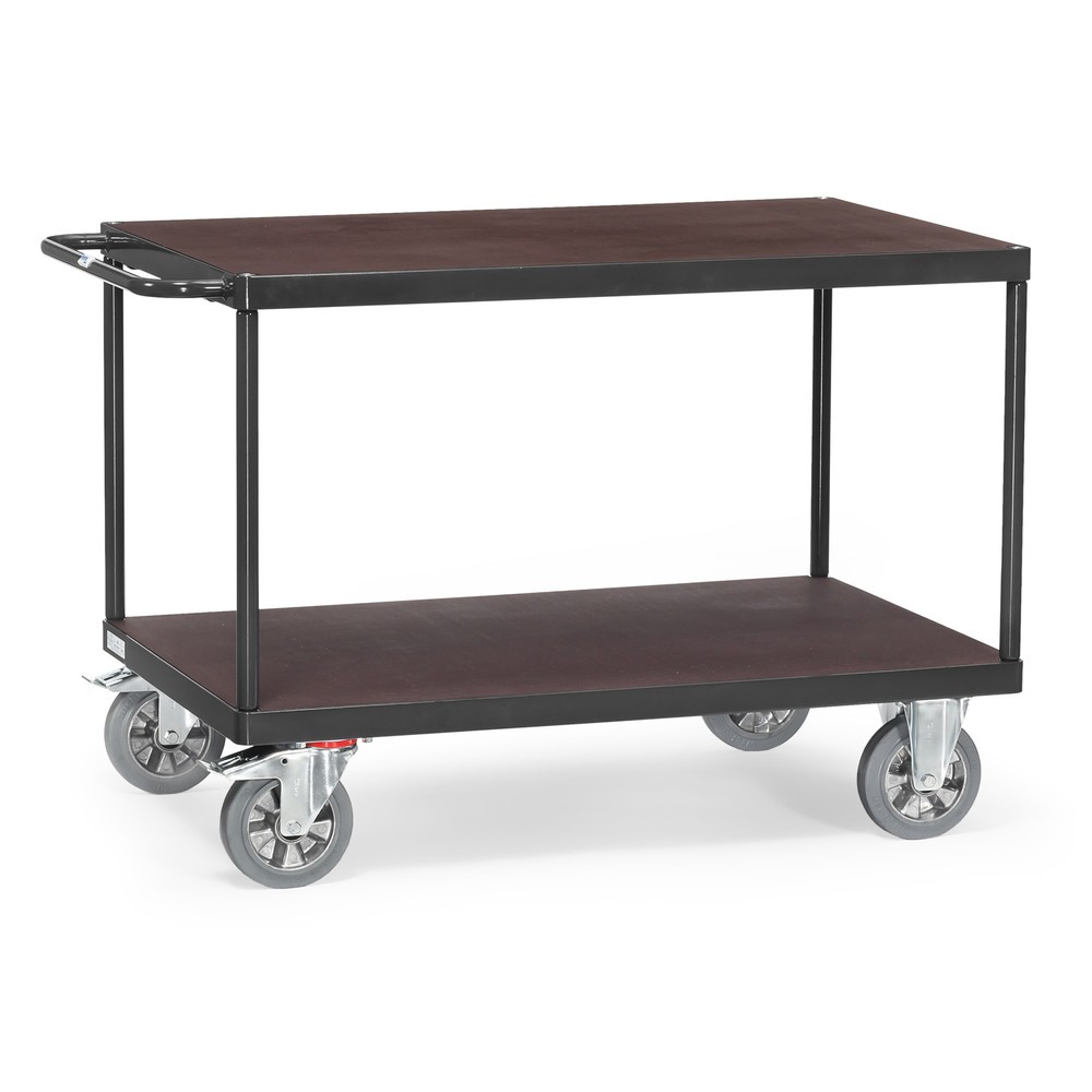 fetra® Schwerlast-Tischwagen, TK 1.200 kg, 2 Etagen à 1.000 x 700 mm, anthrazitgrau