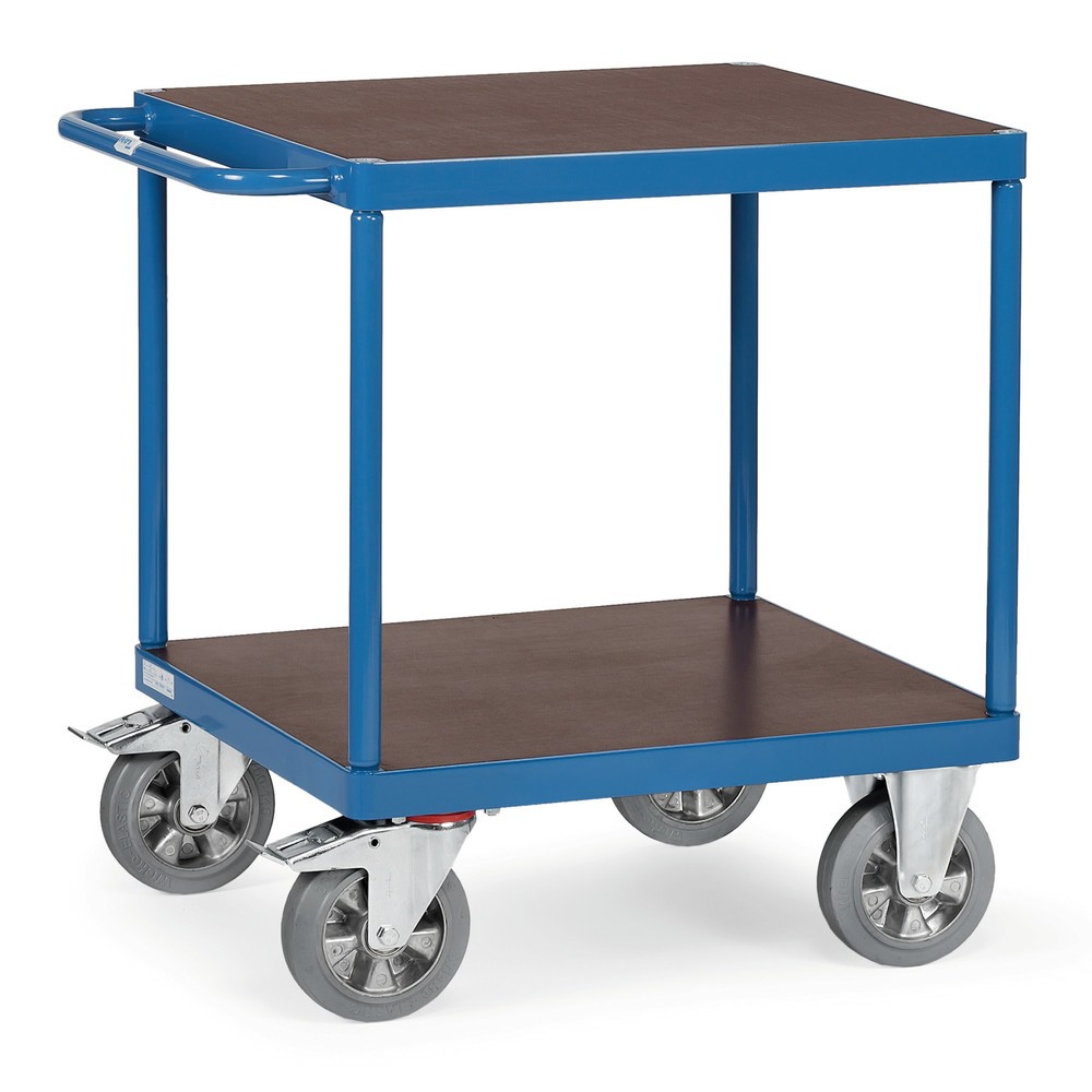 fetra® Schwerlast-Tischwagen, TK 1.200 kg, 2 Etagen à 700 x 700 mm