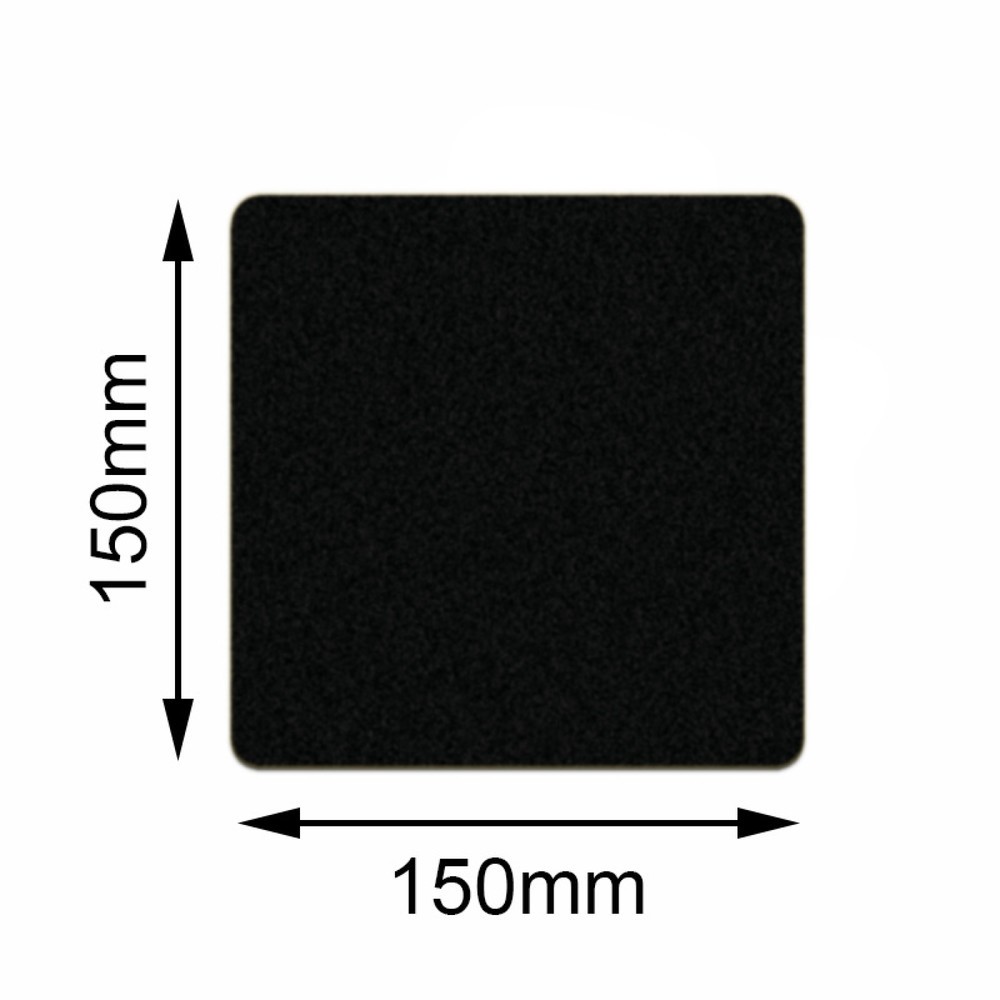 Film de marquage au sol Safety Carré, noir, 150 x 150 mm, 10 pcs/UV