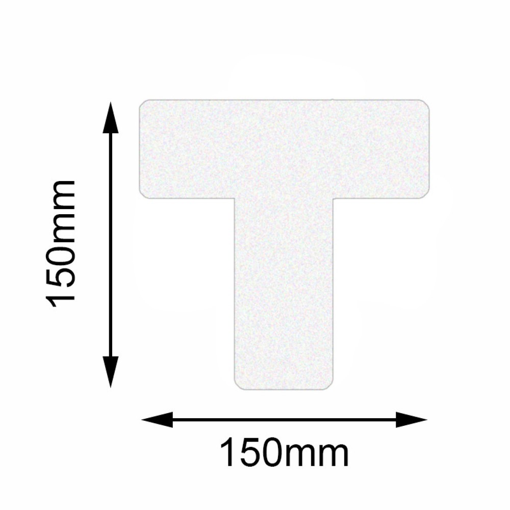 Film de marquage au sol Safety Pièce en T, blanc, 150 x 150 mm, 10 pcs/UV