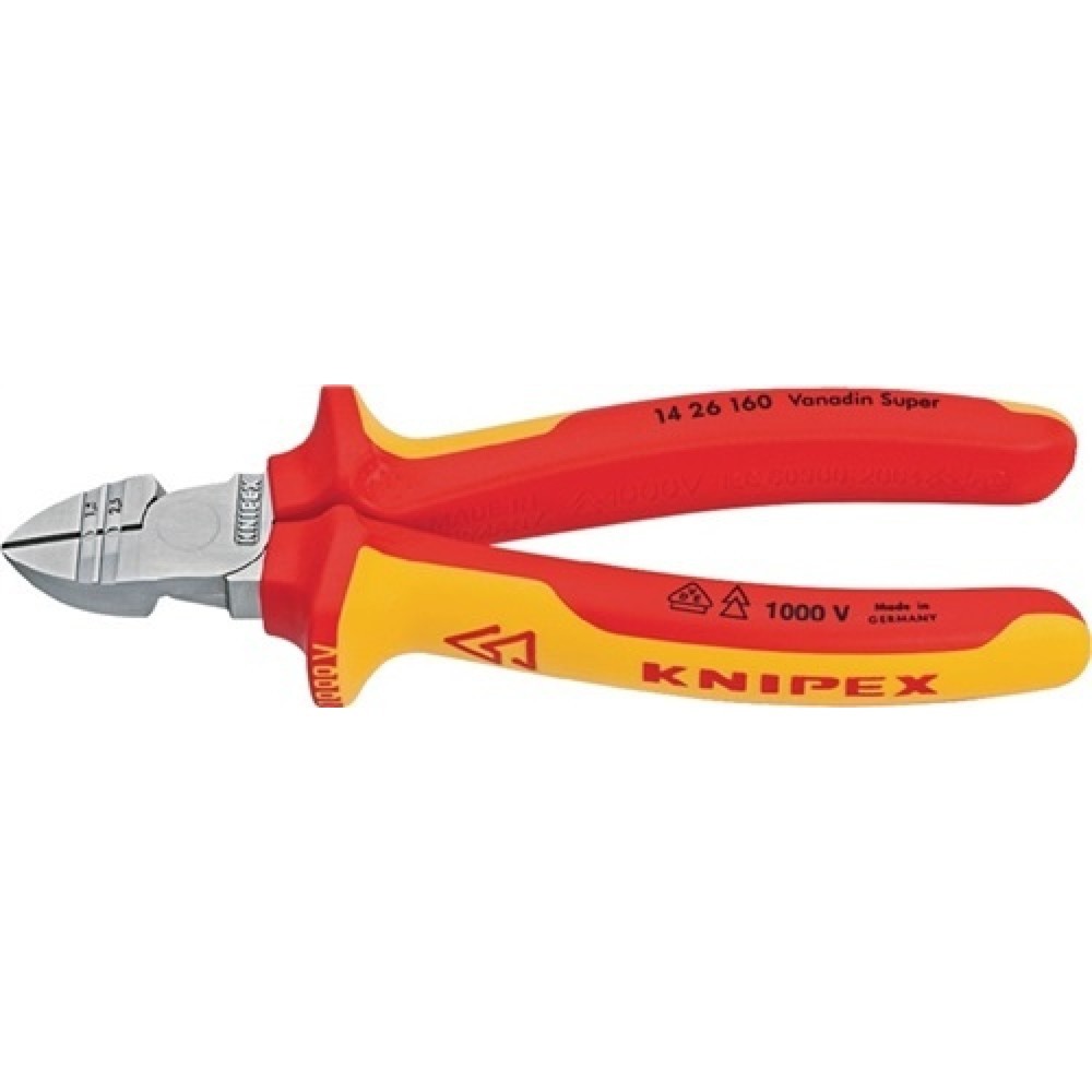 Pince à dénuder diagonale longueur 160 mm gaines multicomposant KNIPEX