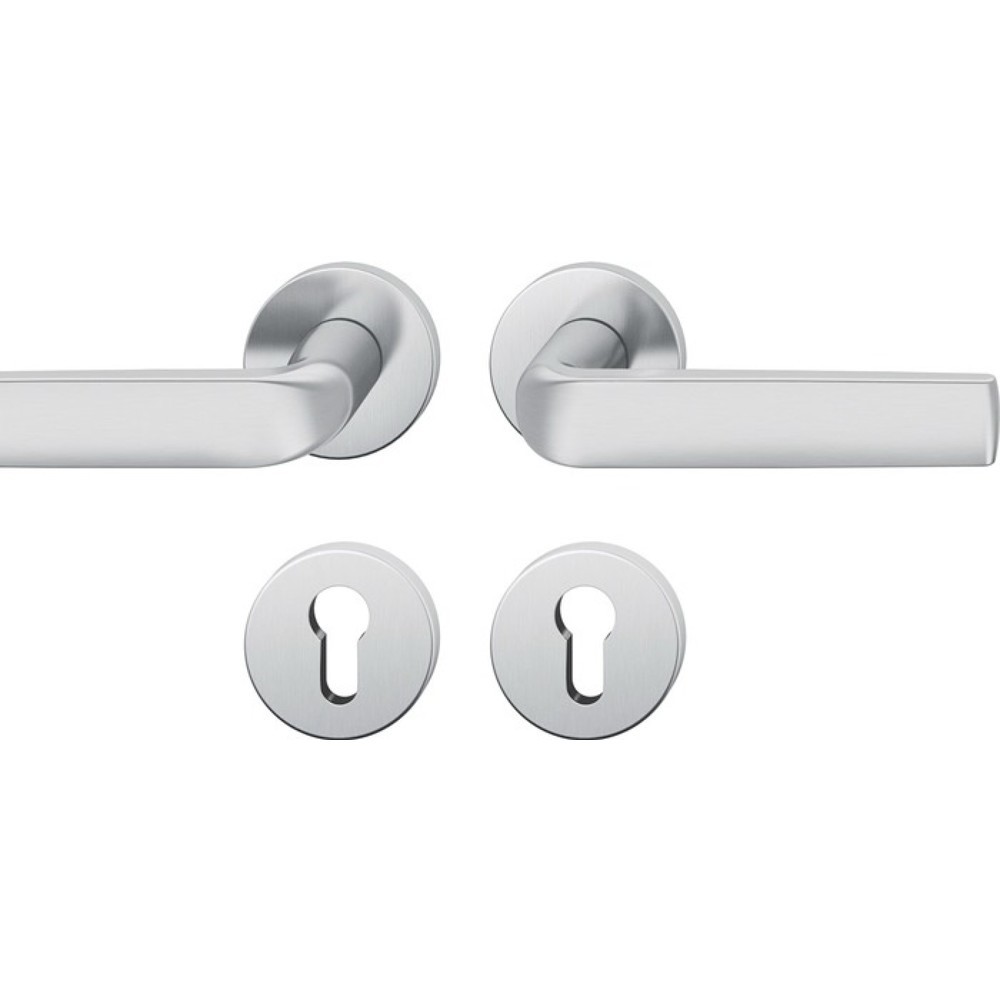 FSB Rosettengarnitur 12 1267, rund PZ, Edelstahl 6204, DIN links / rechts D/D