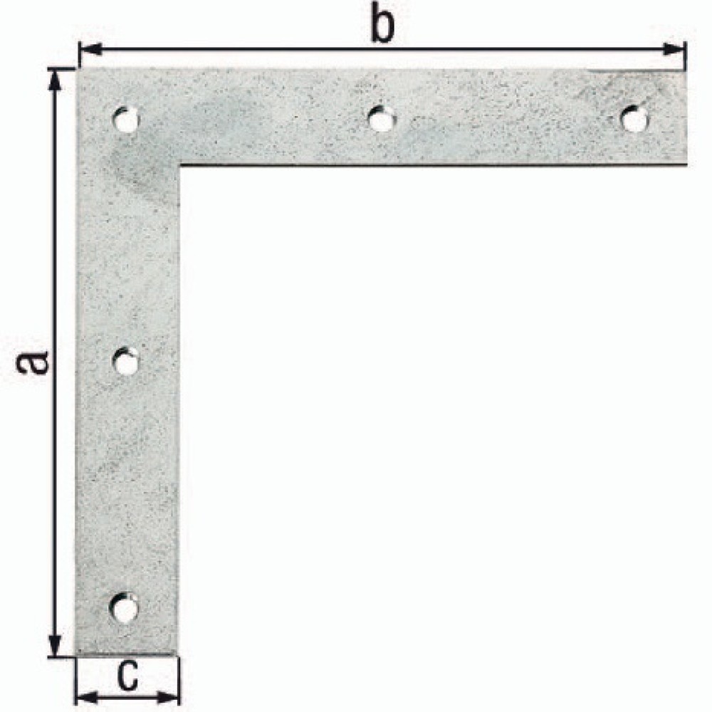 Produktabbildung: GAH Eckwinkel Länge 160 x 160 mm, Stahl sendzimirverzinkt, Breite 30 mm Stärke 3 mm