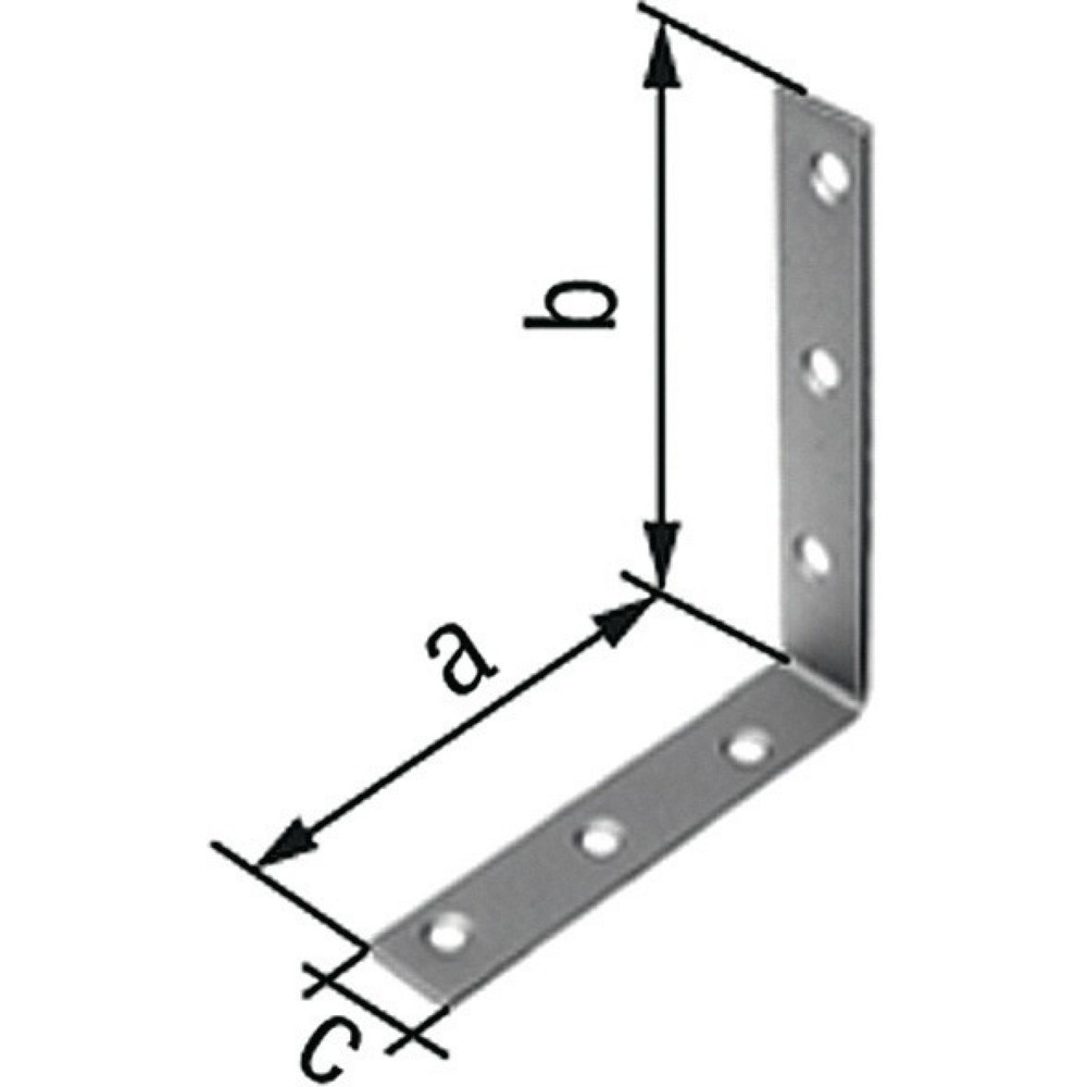 Produktabbildung: GAH Stuhlwinkel Länge 40 x 40 mm, Edelstahl, Breite 15 mm Stärke 1,75 mm, Loch-Ø 4,5 mm