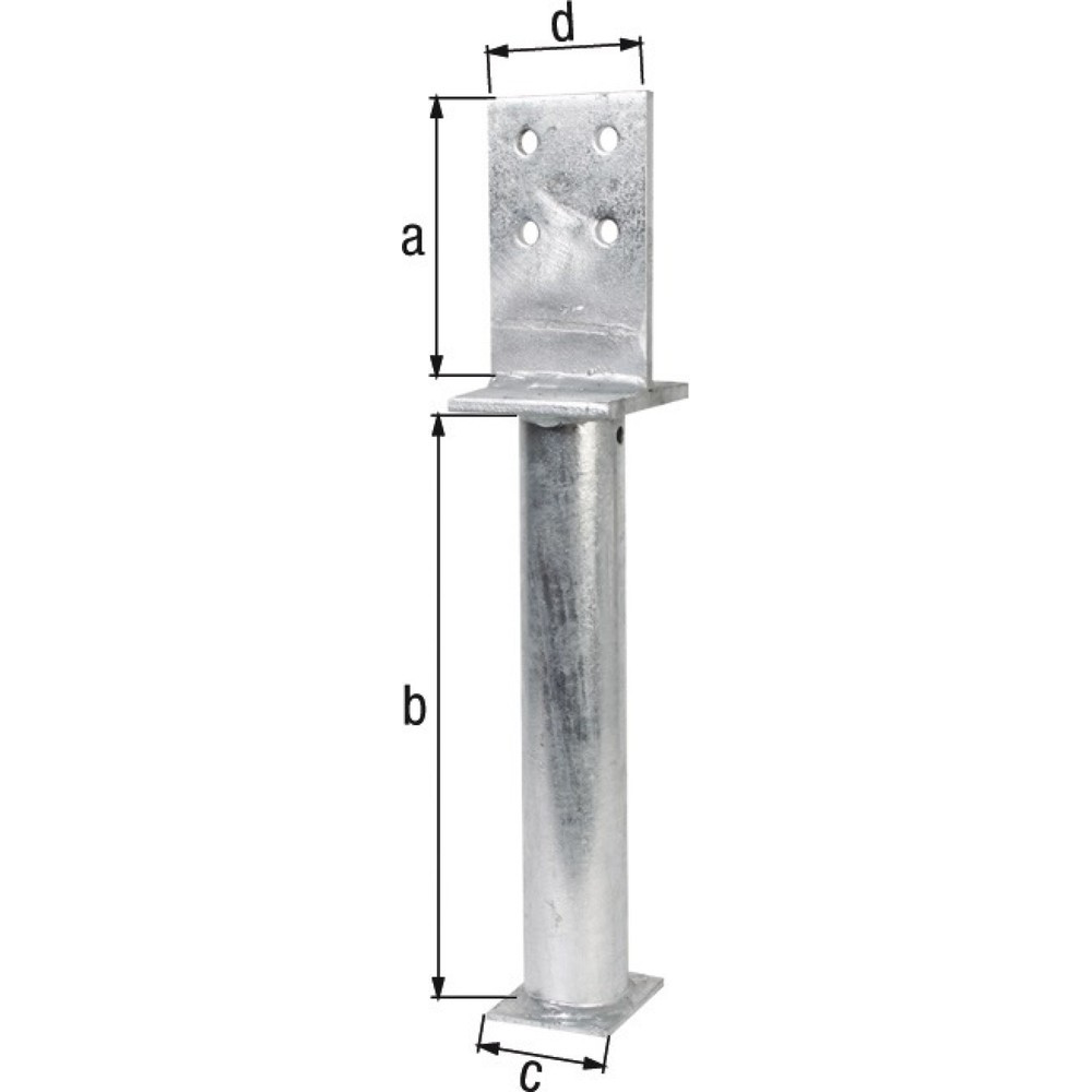 GAH T-Pfostenträger, Stahl roh feuerverzinkt, 130x500x80x90mm