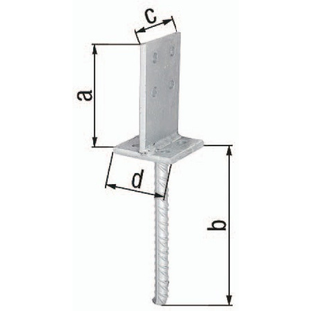 GAH T-Pfostenträger, Stahl roh feuerverzinkt, 130x200x80x80mm