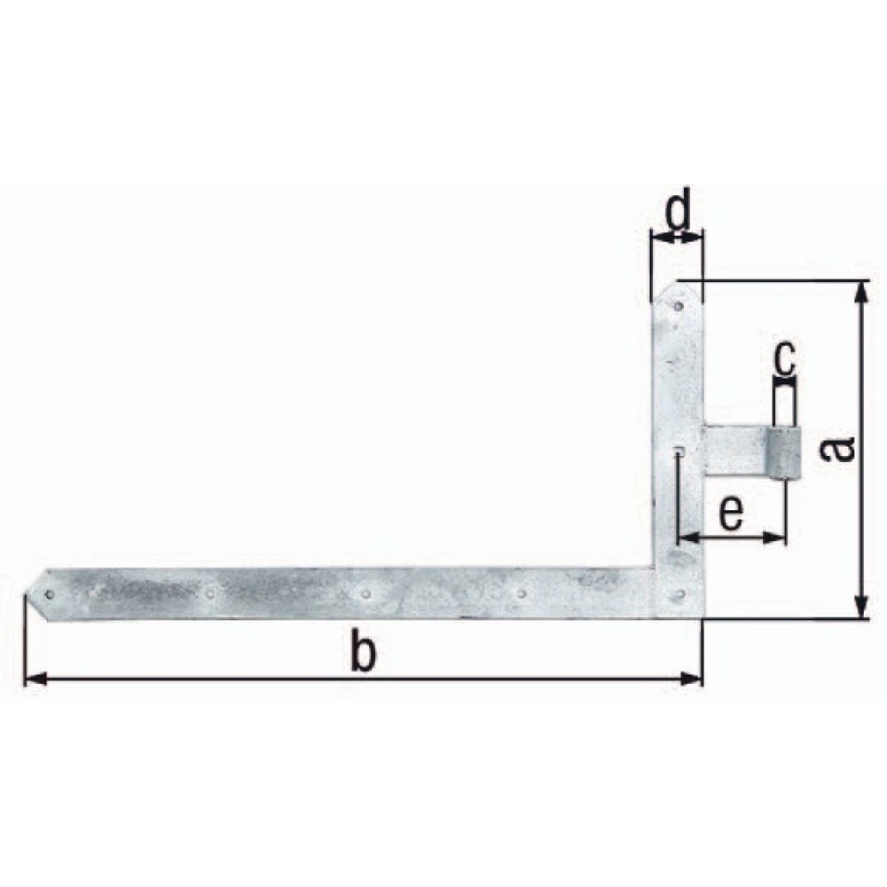 GAH Torwinkelband, Stahl feuerverzinkt, 600x1000x60x120mm, links unten 8 mm