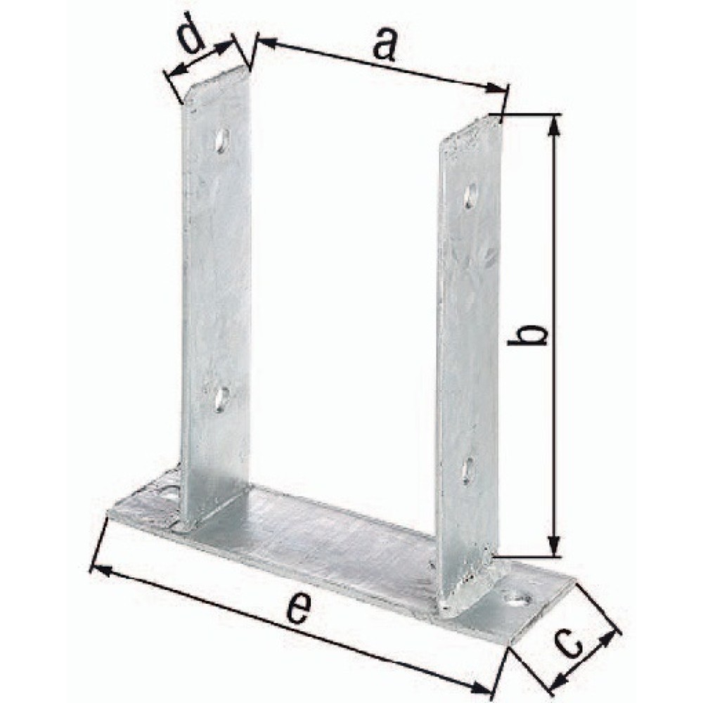 GAH U-Pfostenträger ETA-10/0210, feuerverzinkt, 91x200x60x50x200mm, zum Aufschrauben