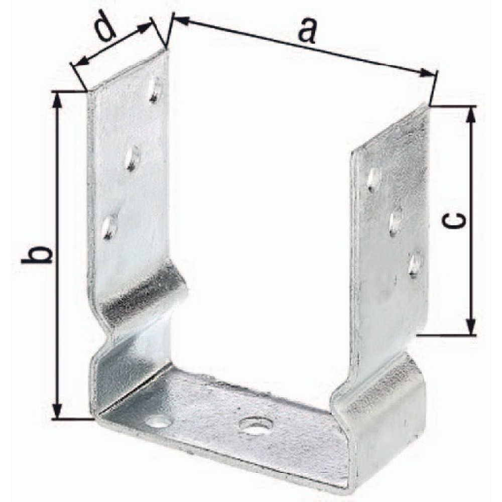 GAH U-Pfostenträger ETA-10/0210, feuerverzinkt, 71x150x100x60mm, zum Aufschrauben