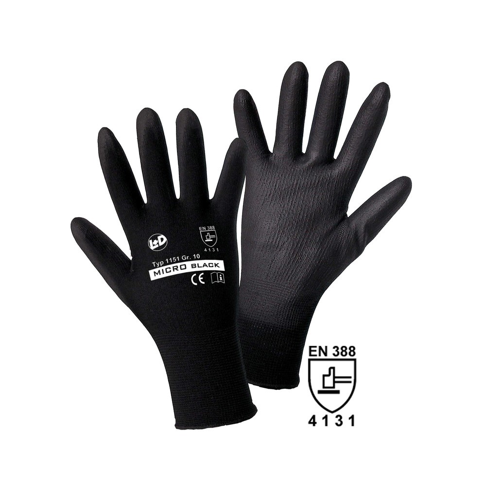 Gants de protection spécial mécanique Micro Black, taille 11