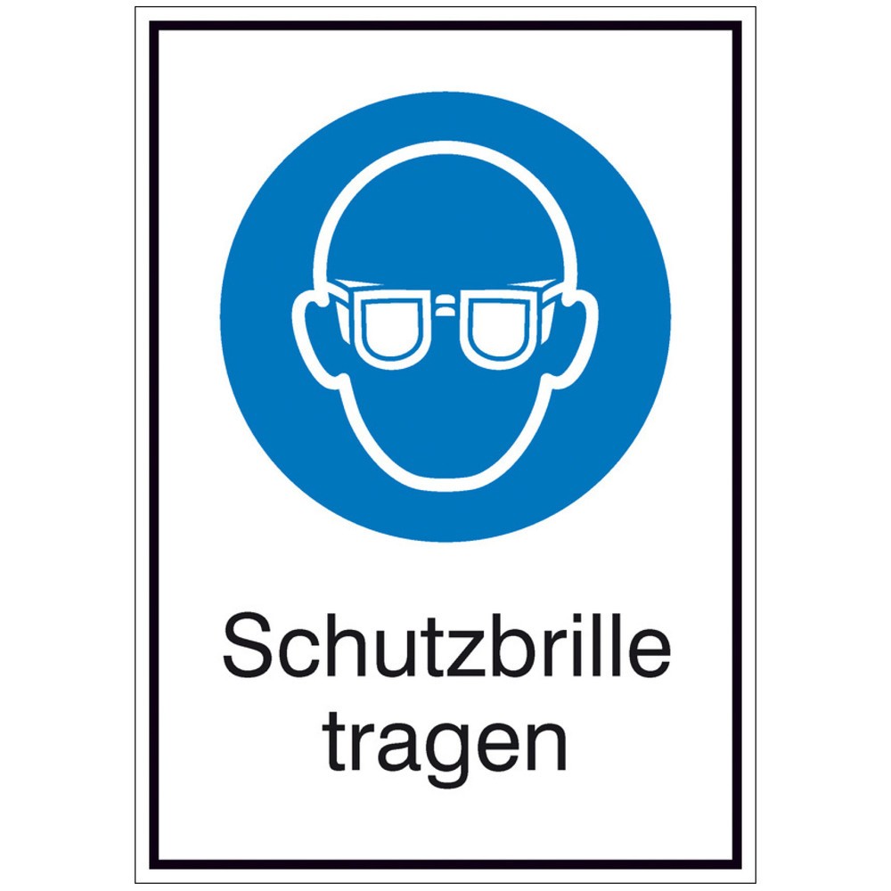 "Schutzbrille tragen", HxB 185 x 131 mm, Folie