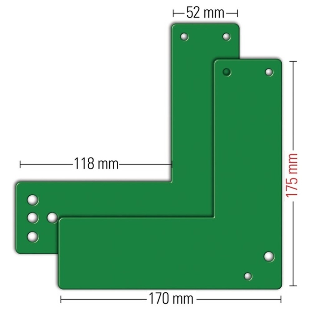 Illustration du produit: GFS Montageplatte 901 - / 991 470, EH-Türwächter DIN links / rechts, Montage an Glastüren, L175xB170mm