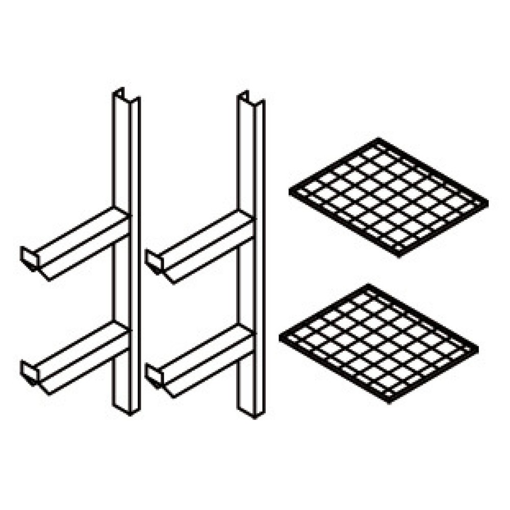 Produktabbildung: Gitterrost-Regal für SAFE Master® Gefahrstoff-Depot, halbe Breite