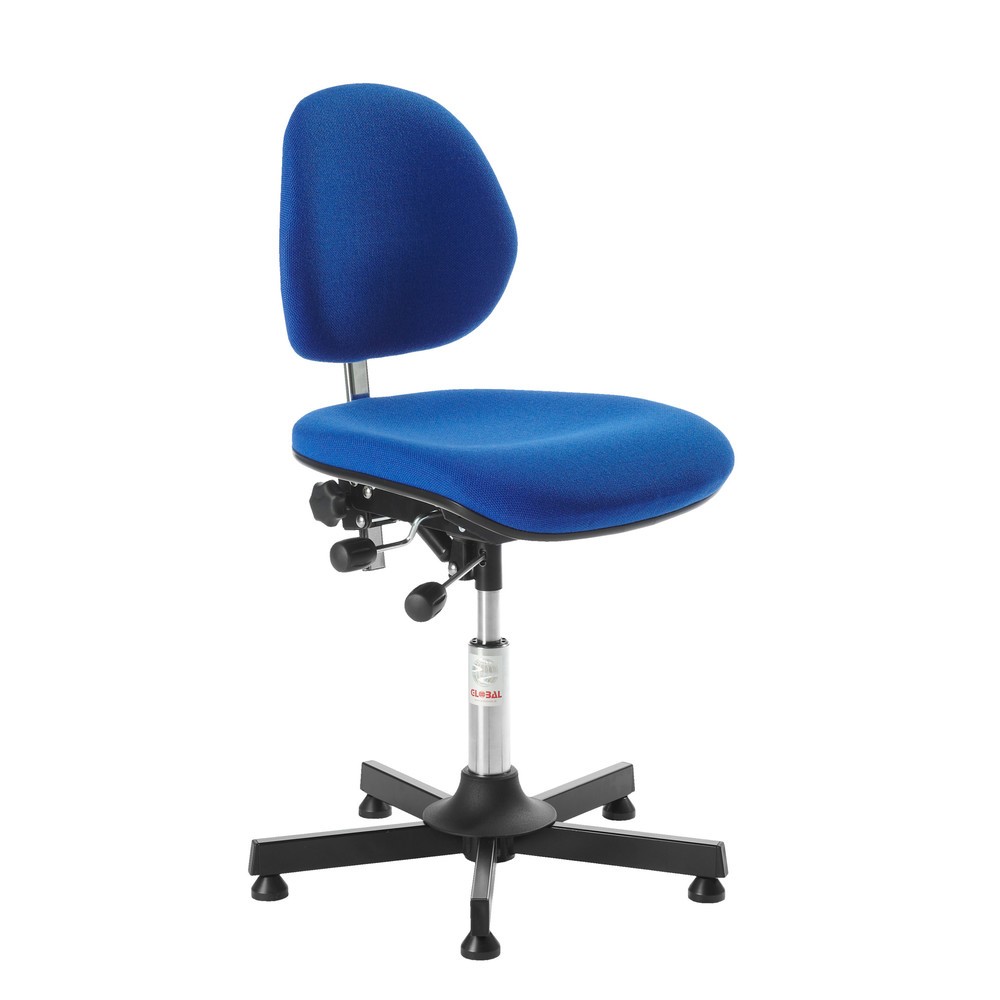 Global Stole A/S Chaise de travail pivotante Aktiv, hauteur d’assise comprise entre 520 et 650 mm, rembourrage en tissu, base acier