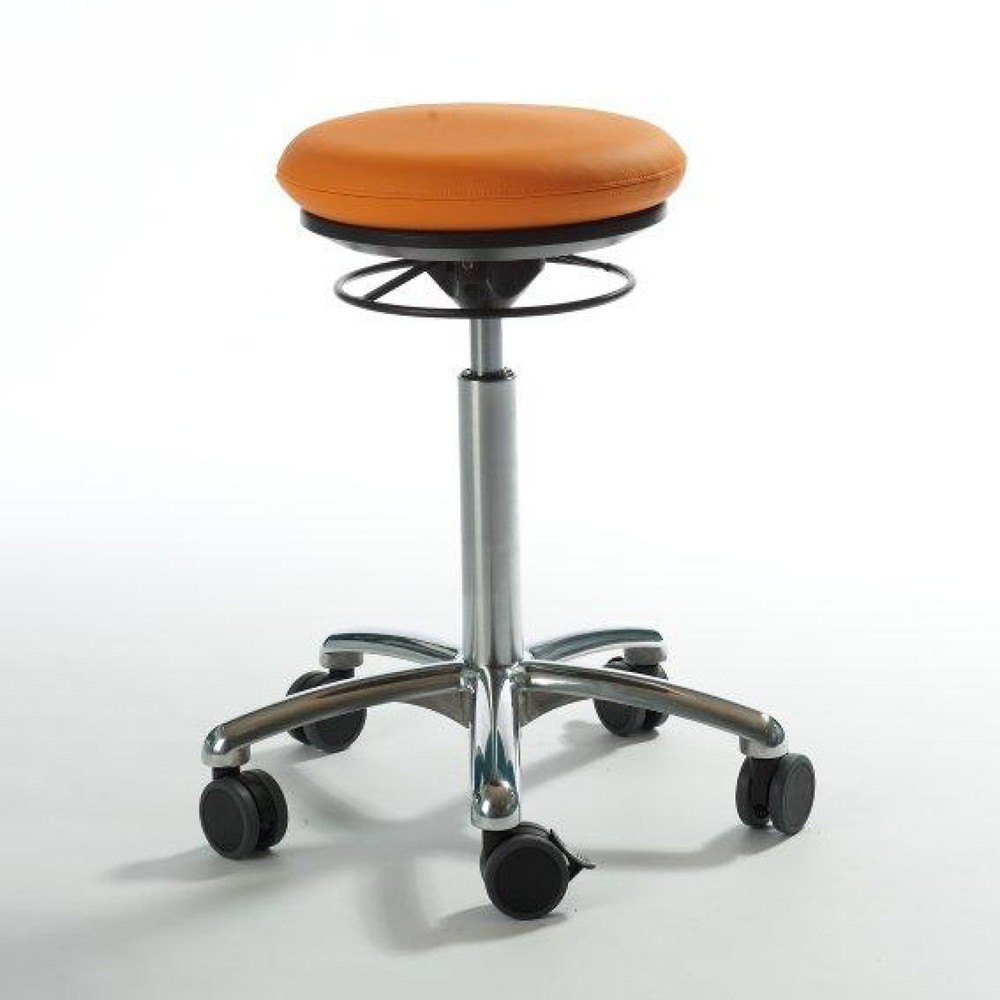 Global Stole A/S Tabouret Pilates, assise en similicuir, hauteur d’assise comprise entre 540 et 730 mm, orange