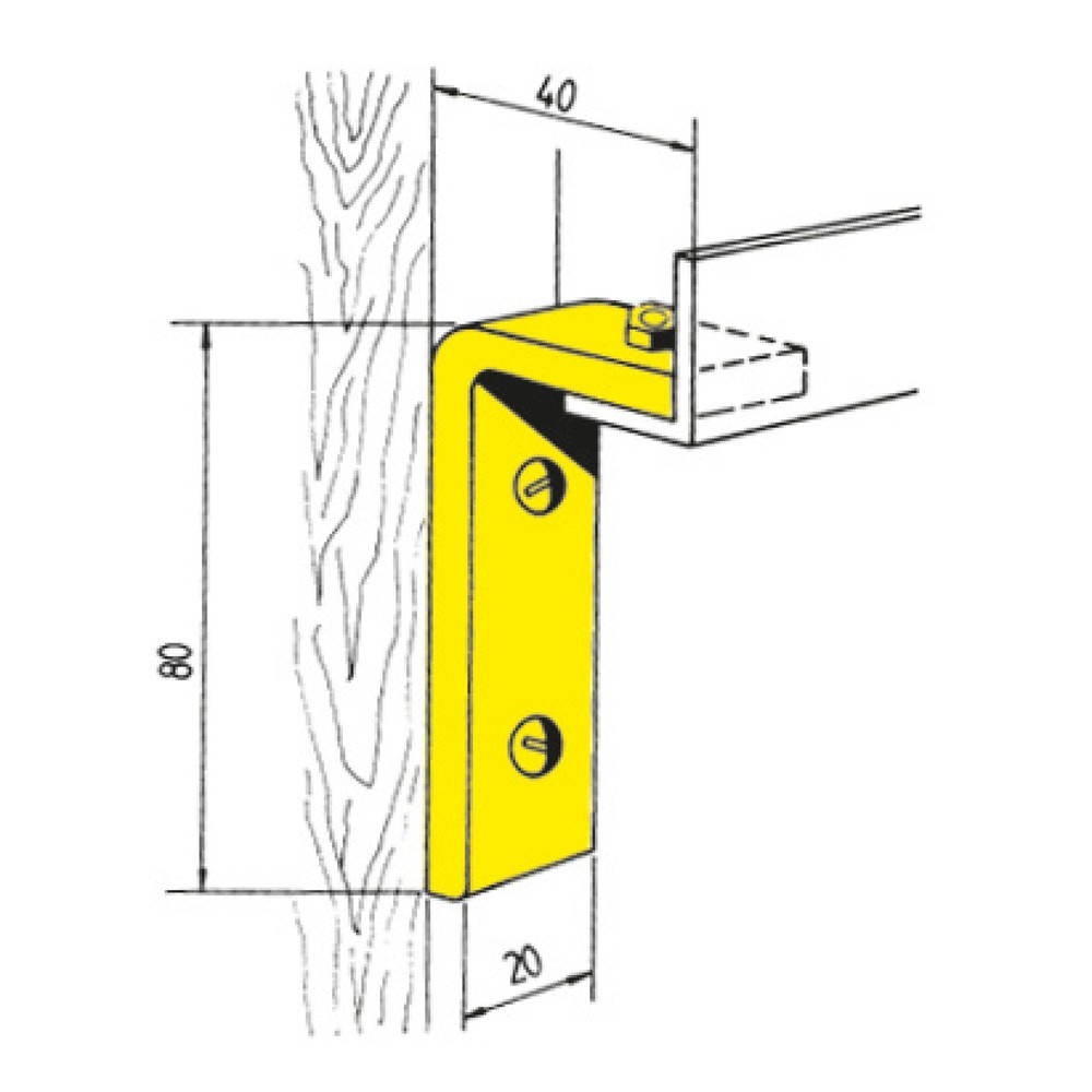 HACA Support de rail coudé avec vis à bois