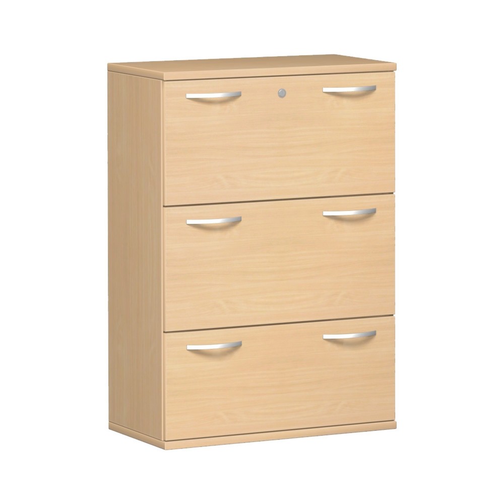 Hängeregistraturschrank Profi, 2-bahnig, 3 Schubladen, Buche