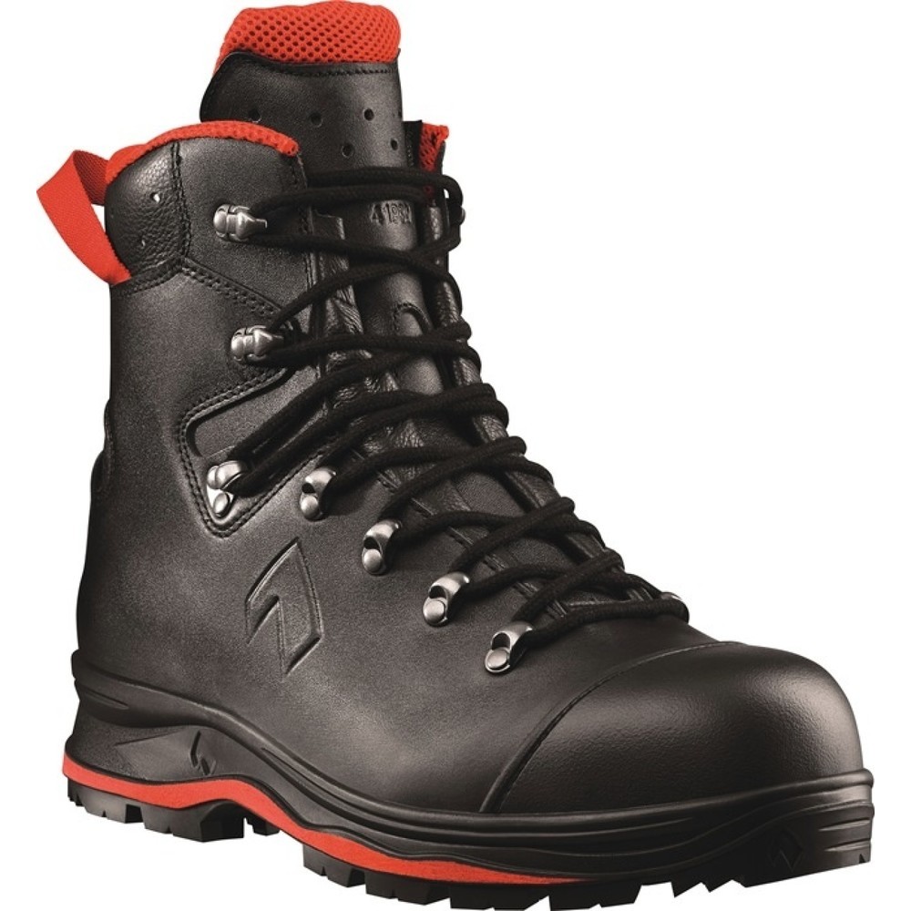 HAIX Sicherheitsstiefel TREKKER PRO 2.0, S3 HRO HI CI WR SRC EN ISO 20345, Größe 11 (46) schwarz/rot, Waterproof Leder