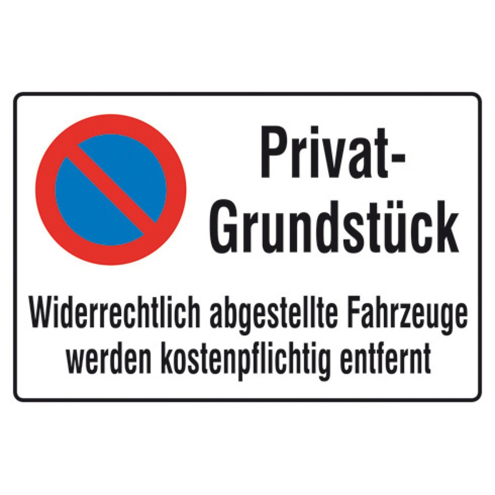 Halteverbotsschild "Privatgrundstück", Alu geprägt