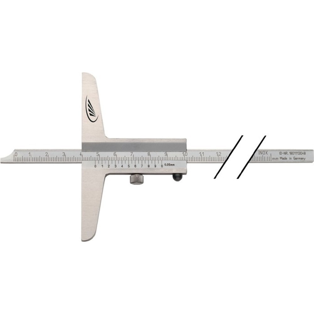 HELIOS PREISSER Tiefenmessschieber DIN 862, gerade Messschiene 12 x 4 mm, 300 mm