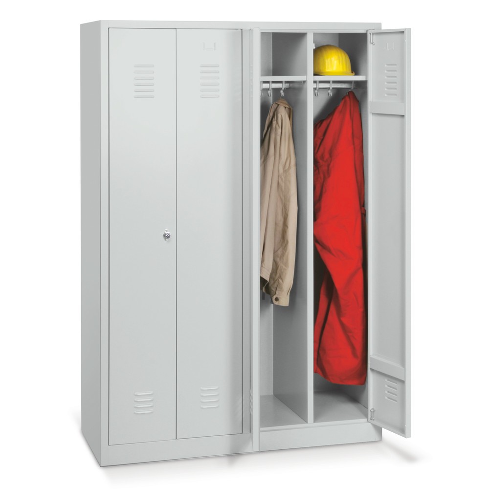 HEMMDAL Armoire-penderie avec compartiment double, 1 compartiment, H x l x P 1 800 x 600 x 500 mm, gris clair