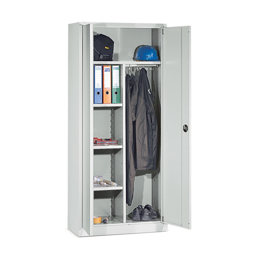 HEMMDAL Armoire pour vêtements et dossiers, 5 rangées de classeurs, H x l x P 1 950 x 925 x 420 mm, RAL 7035 gris clair