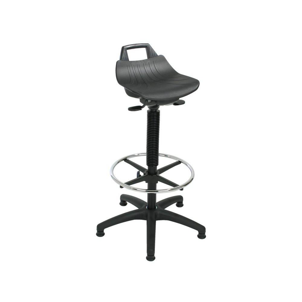 HEMMDAL Hocker Premium, PP-Sitz, Sitzhöhe 630-890 mm, Bodengleiter, Fussring