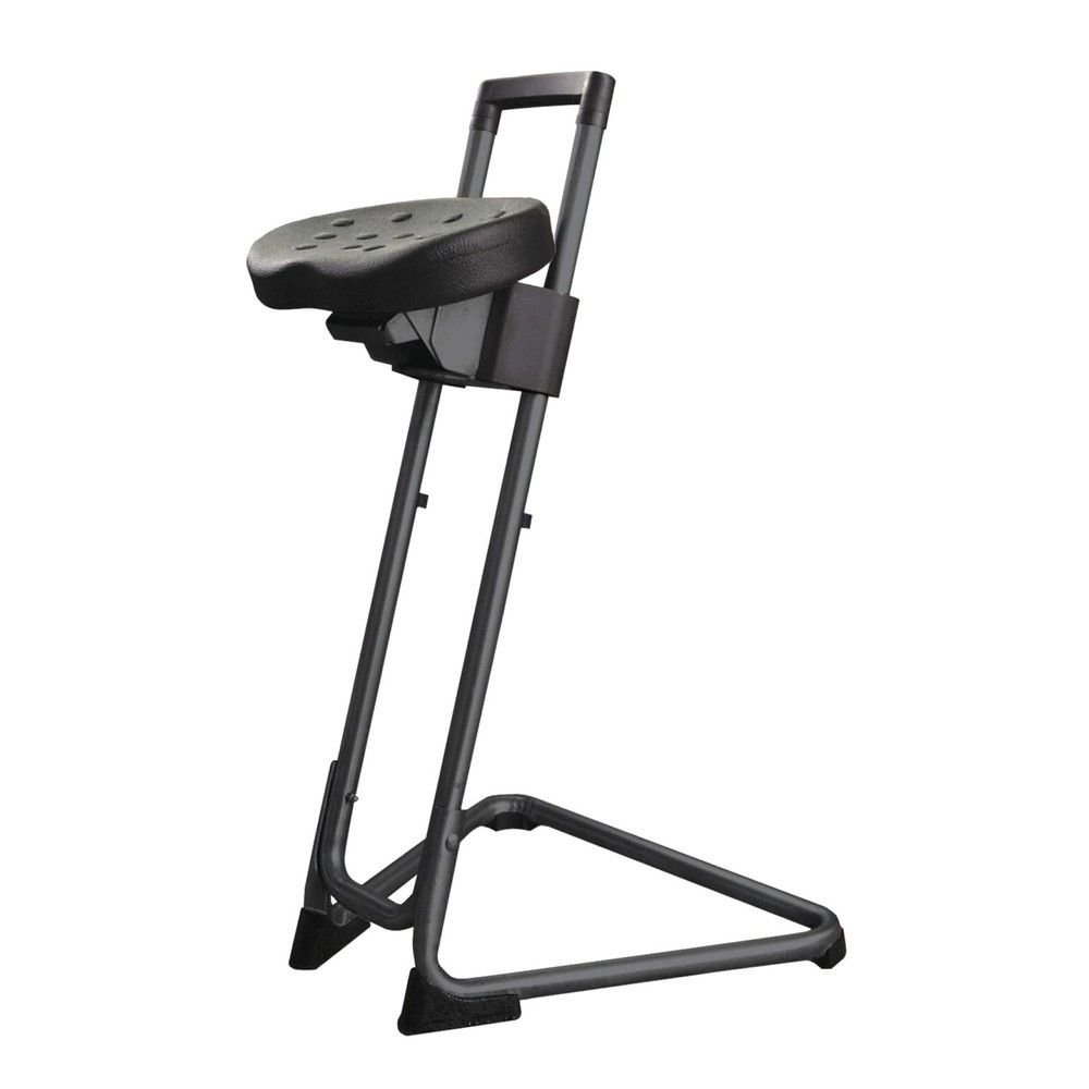 HEMMDAL Siège assis-debout, assise confort en PU basculante et inclinable, hauteur d’assise 600-850 mm, noir