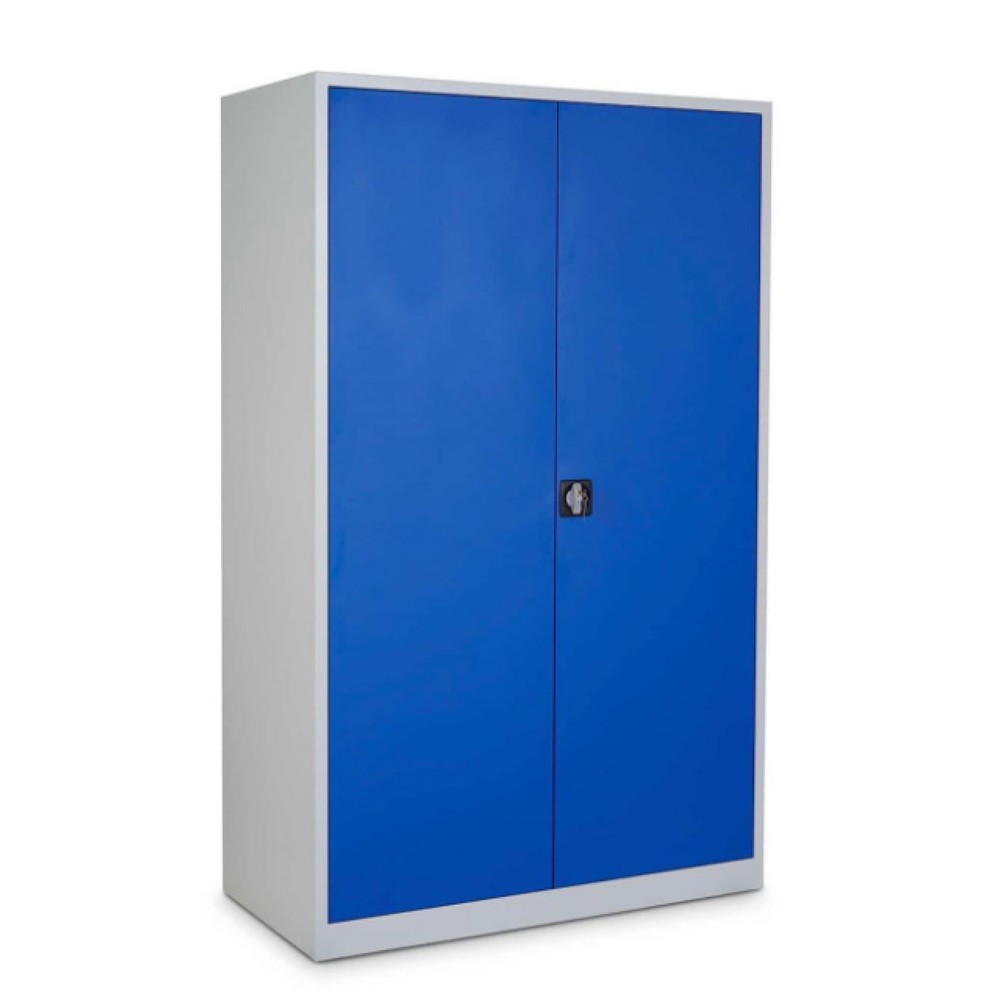 CEHA Stahlschrank HS-XBT, 5 OH, HxBxT 1.950 x 1.200 x 500 mm, pulverbeschichtete Fachböden, lichtgrau/enzianblau