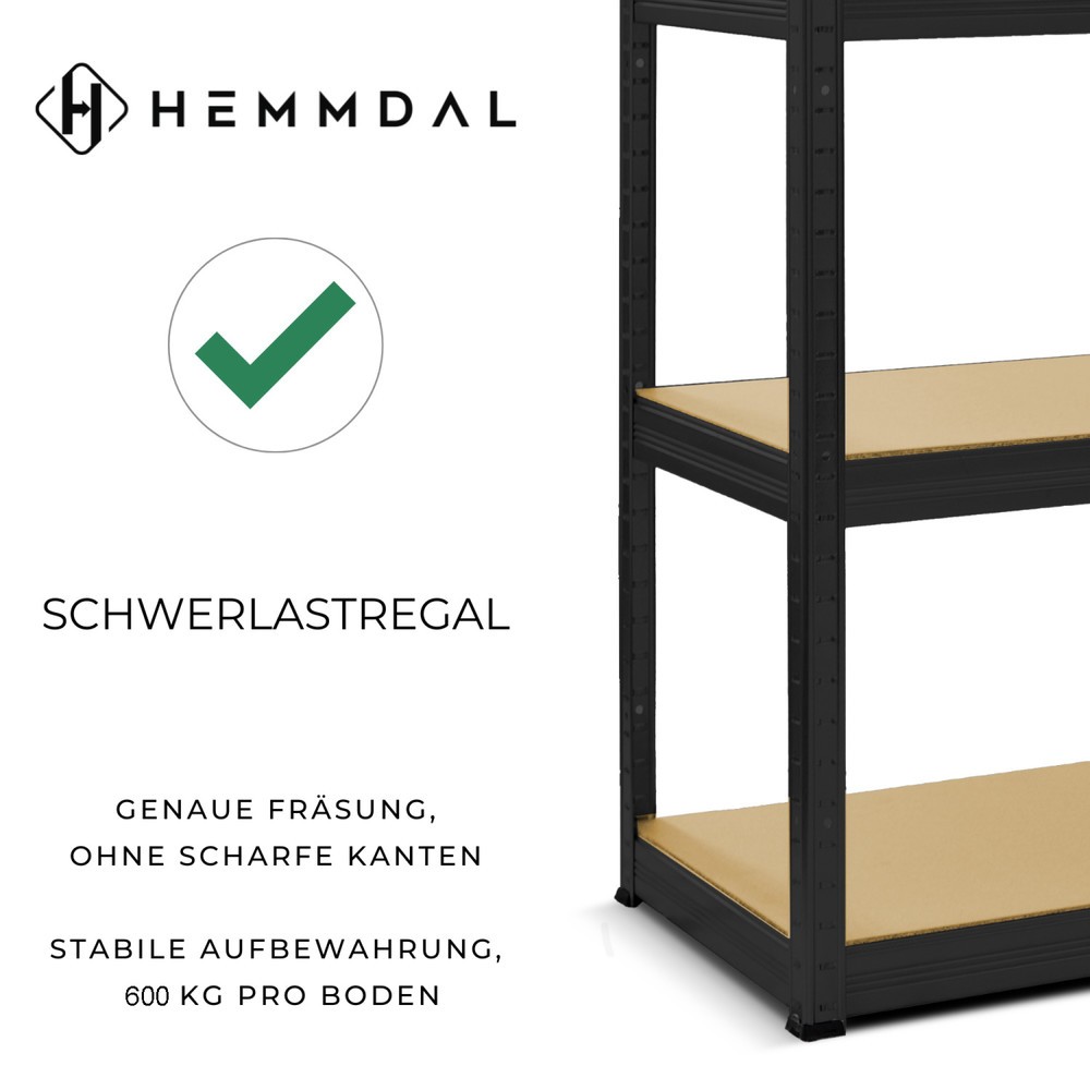 Produktabbildung Nr. 2: HEMMDAL Weitspannregal, Fachlast 600 kg, schwarz, HxBxT 1.770 x 1.600 x 600 mm