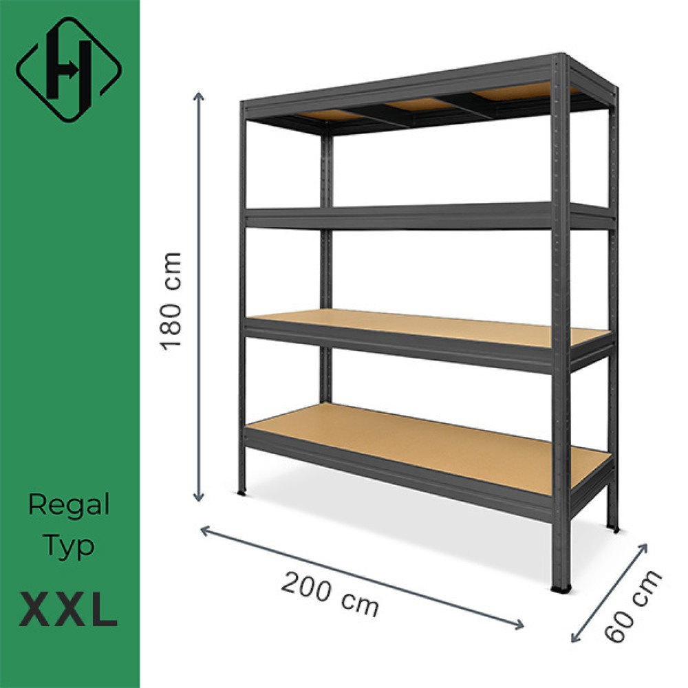 Produktabbildung Nr. 4: HEMMDAL Weitspannregal, Fachlast 500 kg, graphitgrau, HxBxT 1.770 x 2.000 x 600 mm