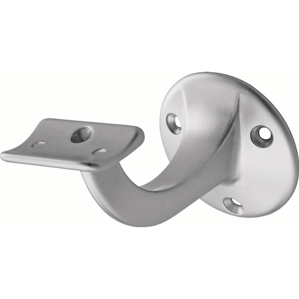 Illustration du produit: HERMETA Handlaufträger 3505, Durchmesser Wandplatte 56 mm, Aluminium silberfarbig eloxiert, gewölbte Auflage