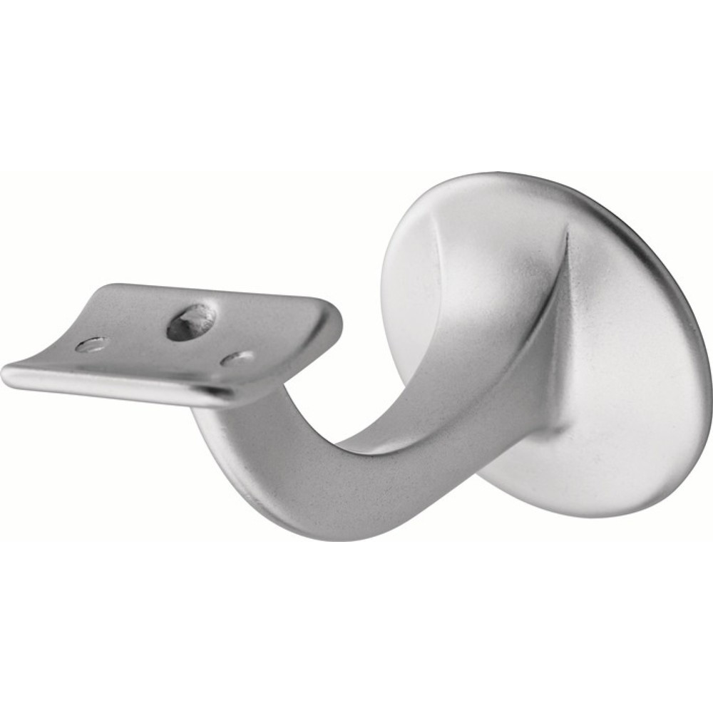 HERMETA Handlaufträger 3506, Durchmesser Wandplatte 56 mm, Aluminium silberfarbig eloxiert, gewölbte Auflage