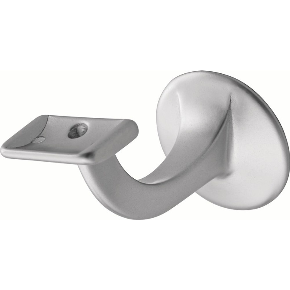 HERMETA Handlaufträger 3508, Durchmesser Wandplatte 56 mm, Aluminium silberfarbig eloxiert, gerade Auflage