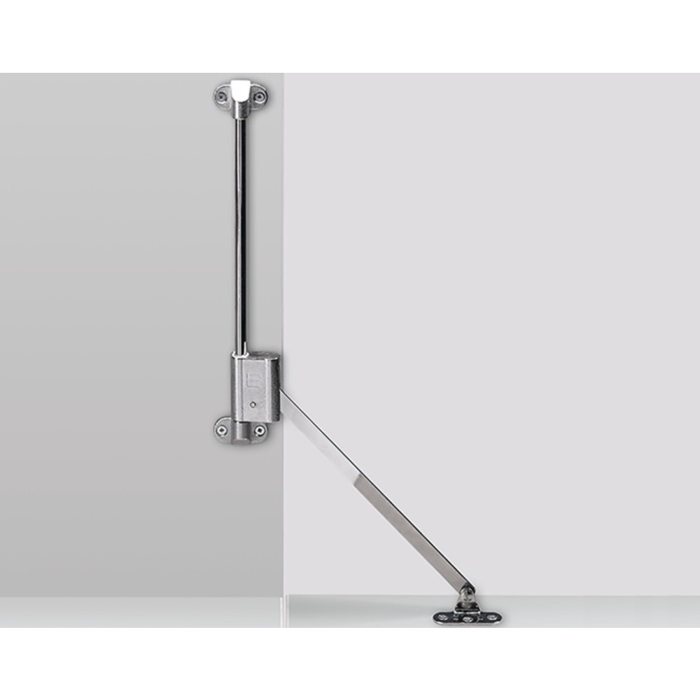 Produktabbildung: HETTICH Klappenhalter Klassik D mit Lager L 258 D, mit Bremssystem, Stahl vernickelt, Länge 350 mm