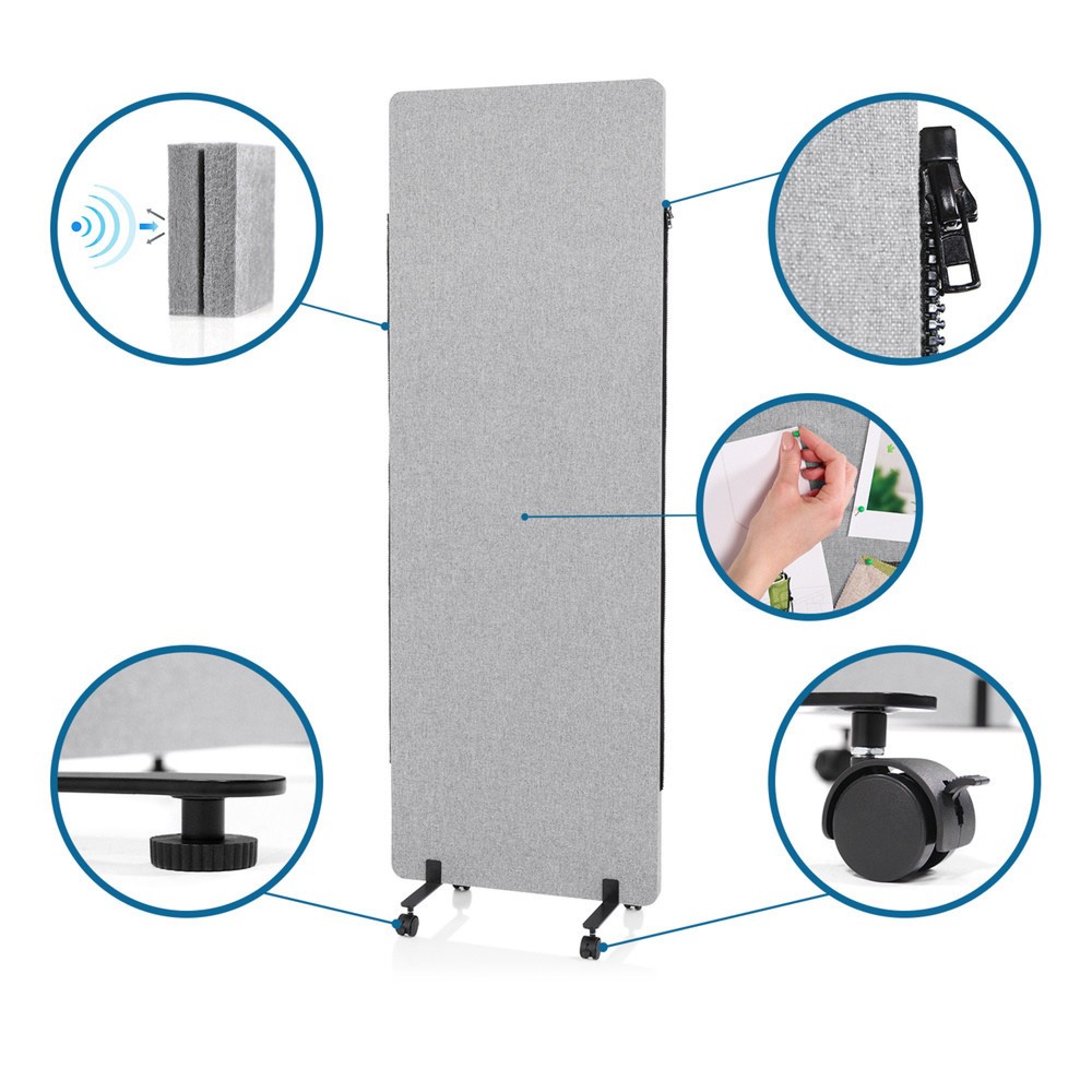 Produktabbildung Nr. 2: hjh OFFICE Mittelstück zu Trennwand System FLEXMIUT, hellgrau