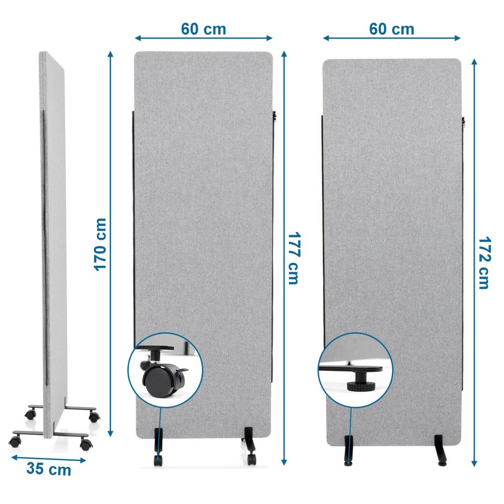 Produktabbildung Nr. 4: hjh OFFICE Mittelstück zu Trennwand System FLEXMIUT, hellgrau