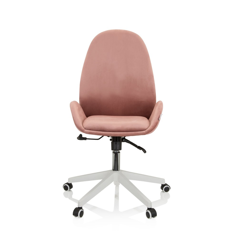 Chaise de bureau / chaise pivotante hjh OFFICE AVEA velours, rose