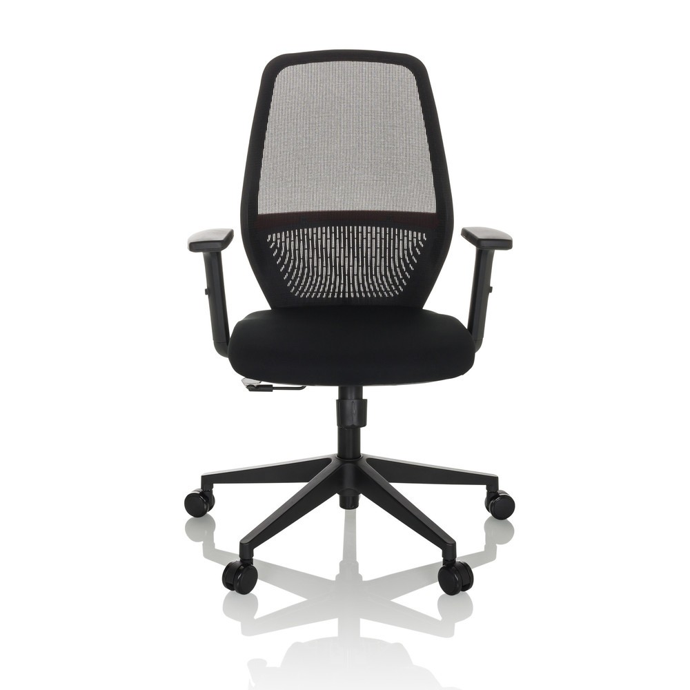 Chaise de bureau / chaise pivotante hjh OFFICE CARLOW I maille / tissu, noir