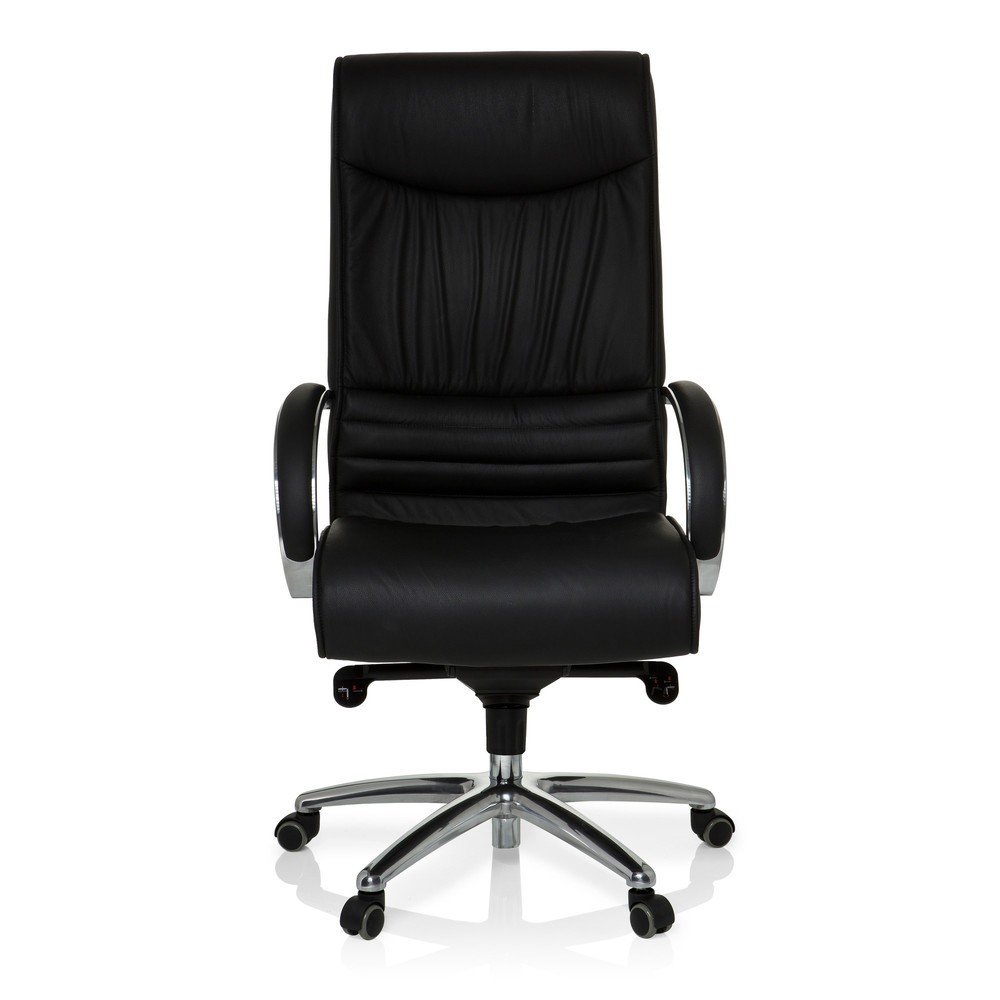 hjh OFFICE Bürostuhl / Chefsessel XXL F 400 Leder/Kunstleder, schwarz